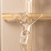 Crucifixo  Murano Cristal com Ouro 24k