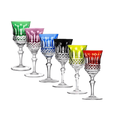 Kit 6 Taças Modelo 19 Cristal Lapidado 69 Licor 70ml