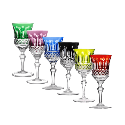 Kit 6 Taças Modelo 19 Cristal Lapidado 69 Licor 70ml