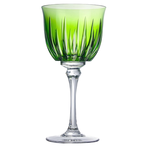 Taça de Cristal Lapidado 66 P/Agua Verde Claro