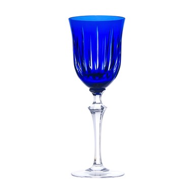 Taça Cristal Lapidado 66 Vinho Tinto Azul Escuro 350ml