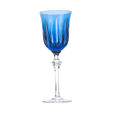 Taça 37 Cristal Lapidado 66 Vinho Tinto Azul Claro 350ml