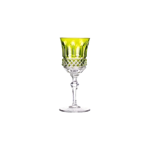 Taça Cristal Lapidado 69 Flauta P/Licor 70ml Verde Claro