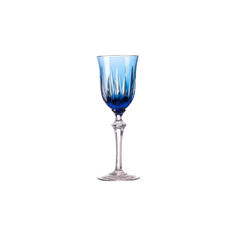 Taça Cristal Lapidado 66 Serenata Licor 110ml Azul Claro