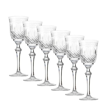 Kit 6 Taças Modelo 37 Cristal Lapidado 68 Licor Incolor 80ml