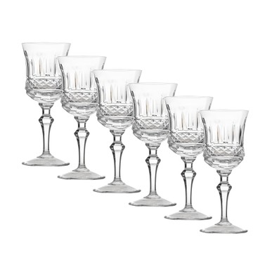 Kit 6 Taças Modelo 19 Cristal Lapidado 69 Licor Incolor 70ml