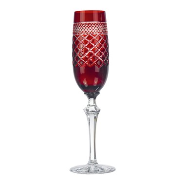 Taça Cristal Lapidado 79 P/Champagne Vermelho 230ml