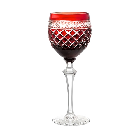 Taça Cristal Lapidado 79 P/ Vinho Tinto Vermelho 380ml