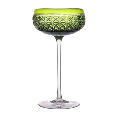 Taça de Cristal Lapidado Coupe 04 - 200ml Verde Claro
