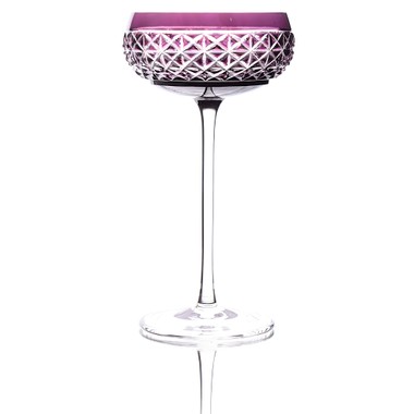 Taça de Cristal Lapidado Coupe 04 - 200ml Ametista