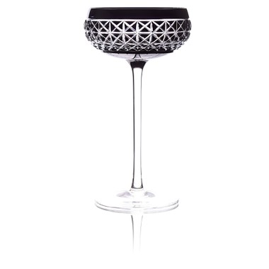 Taça de Cristal Lapidado Coupe 04 - 200ml Preto