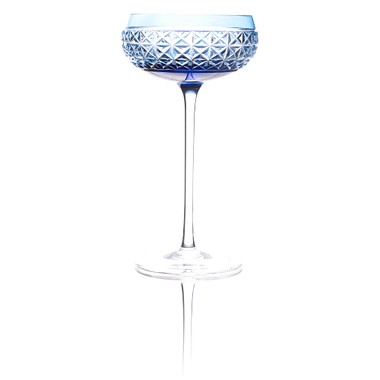 Taça de Cristal Lapidado Coupe 04 - 200ml Azul Claro
