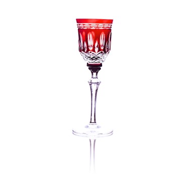 Taça Cristal Lapidado 68 Licor Vermelho 80ml
