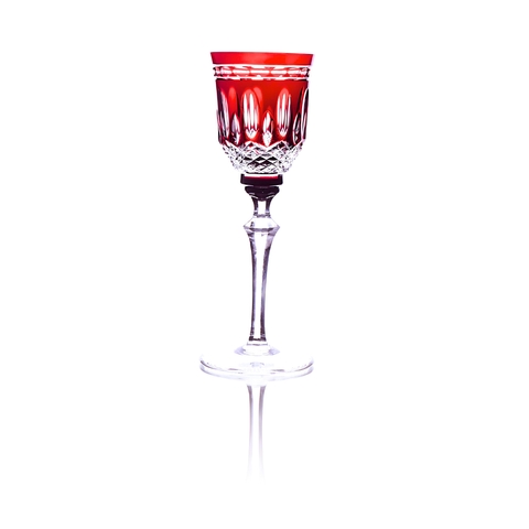 Taça Cristal Lapidado 68 Licor Vermelho 80ml