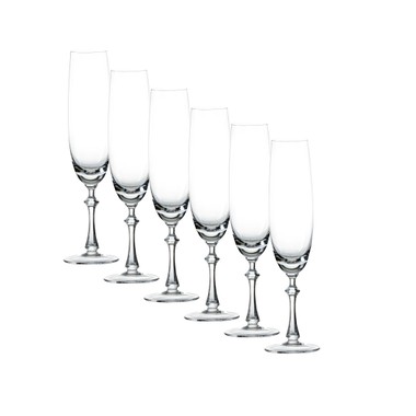 Kit 6 Taças de Cristal 24%pbo P/Champagne 250ml