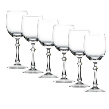 Kit 6 Taças de Cristal 24%pbo P/água 410ml