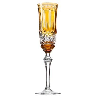 Taça Cristal Lapidado 68 P/Champagne Amarelo 200ml