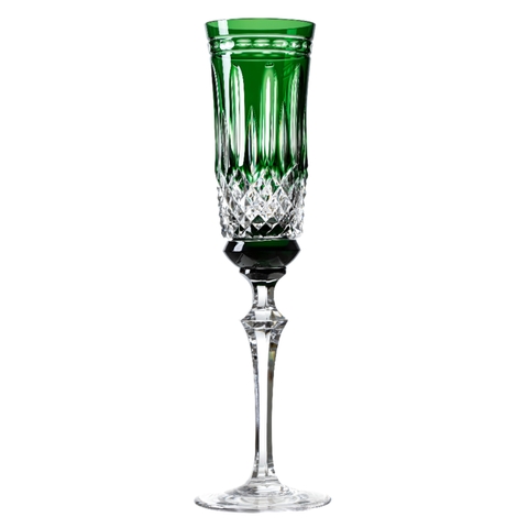 Taça Cristal Lapidado 68 P/Champagne Verde Escuro 200ml