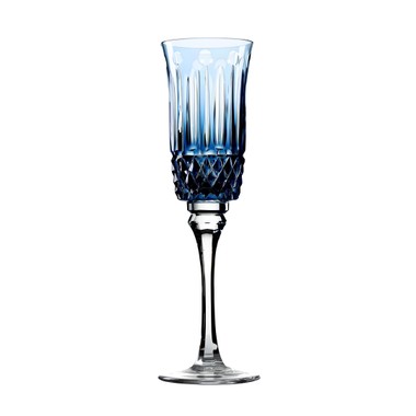 Taça Cristal Lapidado 69 P/Champagne Azul Claro Mozart 190ml