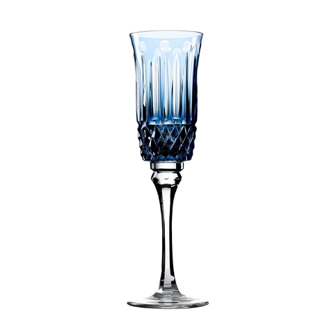 Taça Cristal Lapidado 69 P/Champagne Azul Claro Mozart 190ml