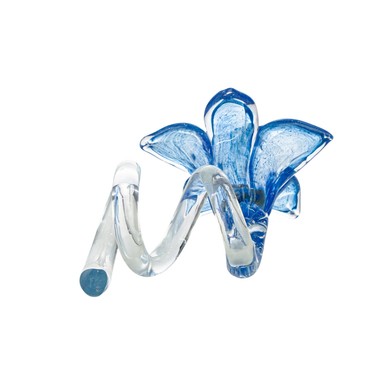 Argola Murano P/ Guardanapo Flor Aqua Marine