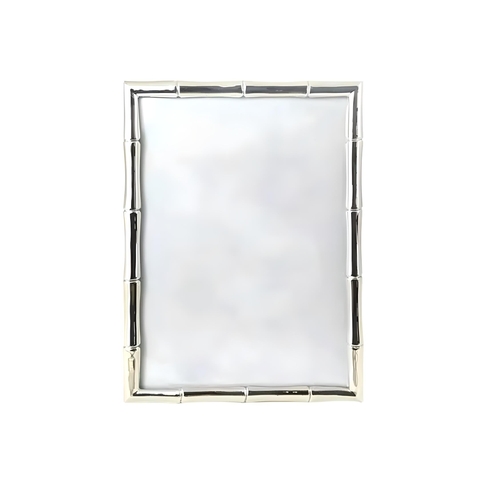 Porta Retrato Aço Inox Bambu Prateado 15x10cm