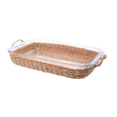 Refratario de Vidro e Suporte em Fibra Natural Retangular