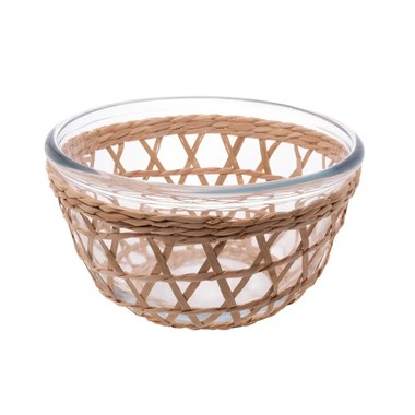 Bowl de Vidro e Fibra Natural Redondo