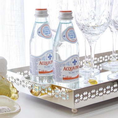 Bandeja Prata Retangular Galeria Cross Fundo Espelho St James