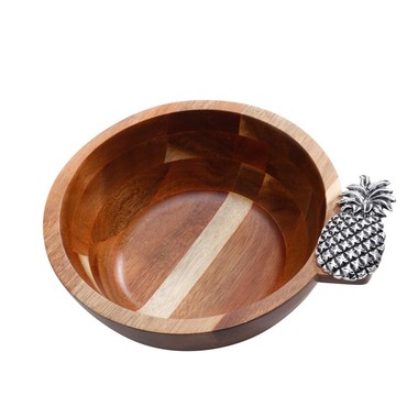 Bowl Madeira Acacia Abacaxi Prata