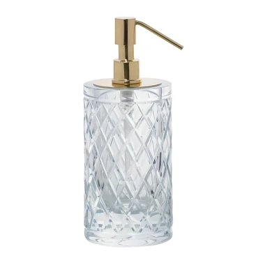 Porta Sabonete Liquido Murano Lush Cristal e Dourado