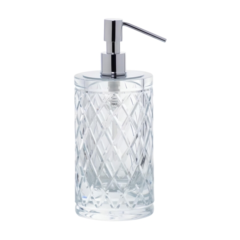 Porta Sabonete Liquido Murano Lush Cristal e Prata