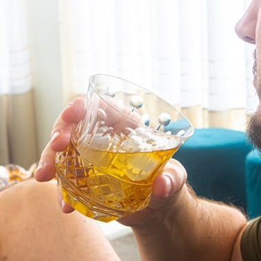 Gift Kit 2 Copos Whisky de Cristal Lapidado 69 Incolor