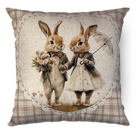 Almofada de Páscoa Casal de Coelhos