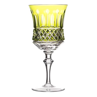 Taça Cristal Lapidado 69 P/água Verde Claro Mozart 370ml