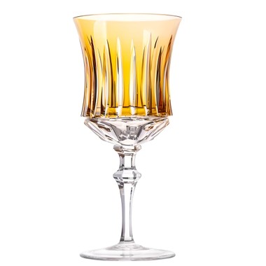 Taça Cristal Lapidado 66 P/água Amarelo 400ml