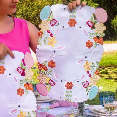 Jogo Americano Avulso Retangular Bordado Easter