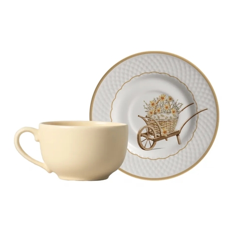 Xicara e Pires de Pascoa Garden