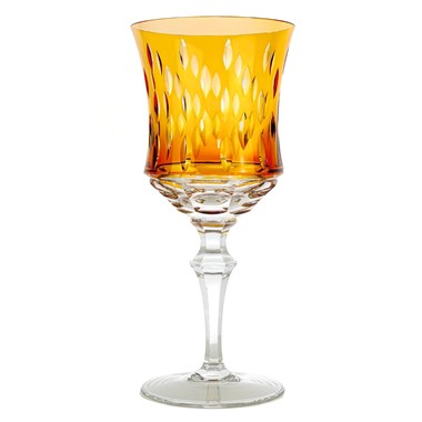 Taça de Cristal Lapidado 71 P/água Amarelo