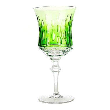 Taça de Cristal Lapidado 71 P/água Verde Claro
