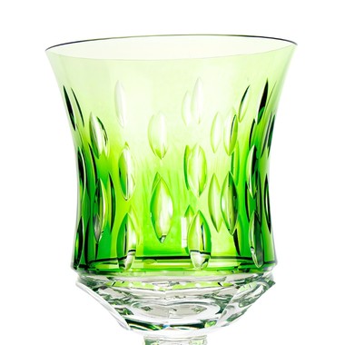 Taça de Cristal Lapidado 71 P/água Verde Claro