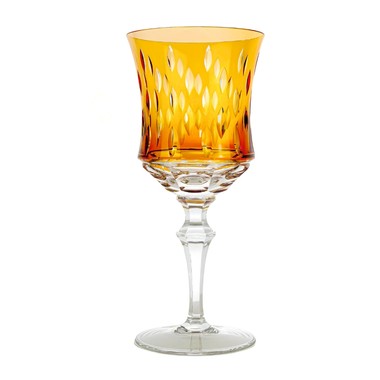 Taça de Cristal Lapidado 71 P/Vinho Tinto Amarelo