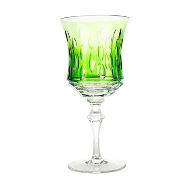 Taça de Cristal Lapidado 71 P/Vinho Tinto Verde Claro