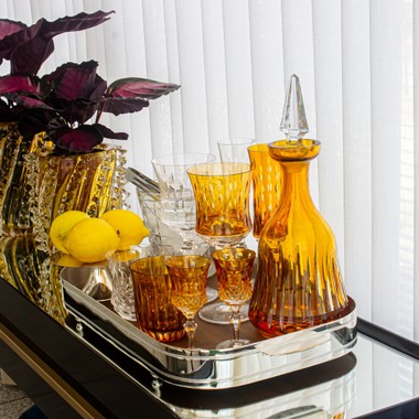 Licoreira de Cristal 19 Lapidada 66 Amarelo