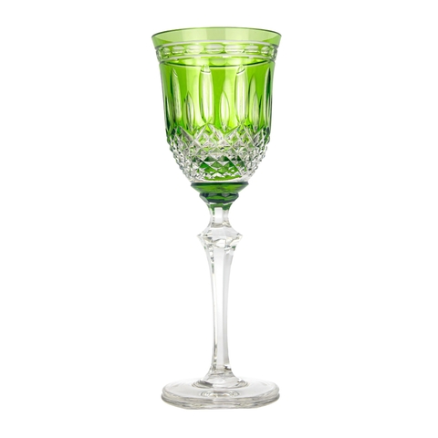 Taça Cristal Lapidado 68 P/Vinho Tinto Verde Claro Mozart 300ml