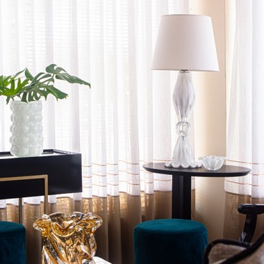 Abajur Murano Nilo Quartzo Perola