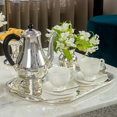 Bandeja de Prata Oblonga C/Alça Croise