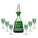 Kit Licoreira Cristal e 6 Taças Cristal Lapidado 69 Verde Escuro