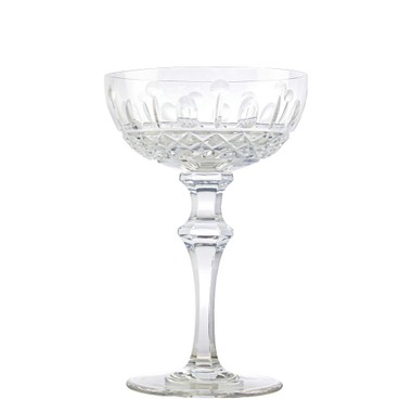 Taça de Cristal Lapidado 69 P/Champagne Coupe Vintage Incolor