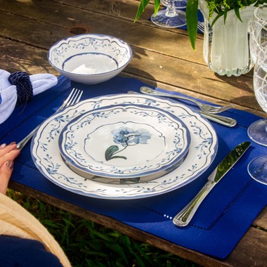 Jogo Americano Avulso Retangular Maria Azul Marinho